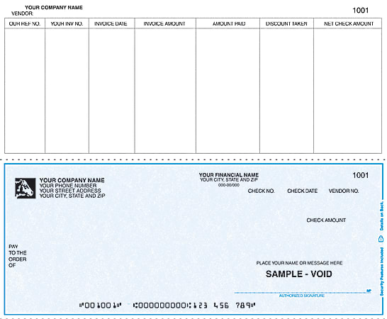 Continuous Accounts Payable Checks For Sage Peachtree®, 9 1/2" x 7", 2-Part, Box Of 250, AP34, Bottom Voucher