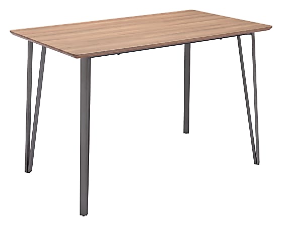 Zuo Modern Doubs Steel Counter Table, 36-1/4"H x 55-1/8"W x 31-1/2"D, Brown