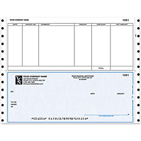 Custom Continuous Accounts Payable Checks For MAS90/MAS200/MAS500®, 9 1/2" x 7", 2-Part, Box Of 250