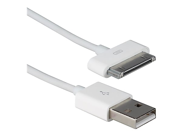 QVS 1.5-Meter USB Sync & 2.1Amp Charger Cable for iPod/iPhone® & iPad/2/3 - White