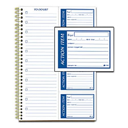 Adams® Write n' Stick® "Action Item/Things To Do Today" Spiral Memo Pad, 8 1/2" x 11", 100 Sheets
