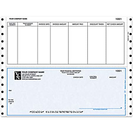 Custom Continuous Accounts Payable Checks For Dynamics®, 9 1/2" x 7", 2-Part, Box Of 250