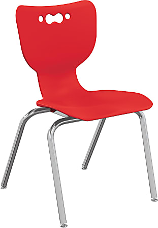 MooreCo Hierarchy Armless Chair, 18" Seat Height, Red