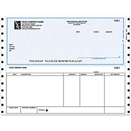 Continuous Accounts Payable Checks For RealWorld®, 9 1/2" x 7", 2-Part, Box Of 250, AP83 Top Voucher
