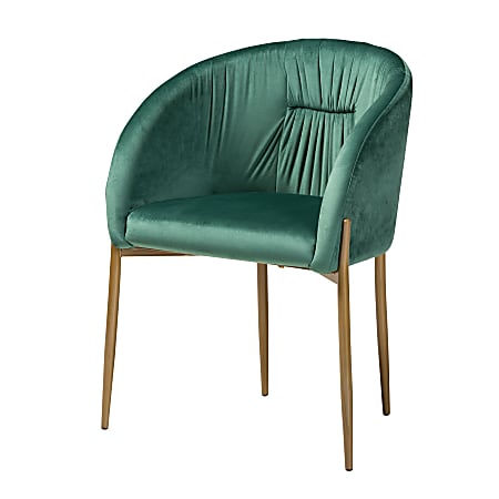 Baxton Studio Ballard Dining Chair, Gold/Green