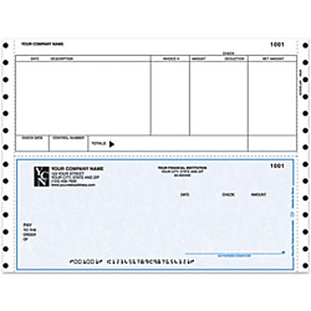Continuous Accounts Payable Checks For RealWorld®, 9 1/2" x 7", 2-Part, Box Of 250, AP84, Bottom Voucher