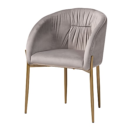 Baxton Studio Ballard Dining Chair, Gold/Gray