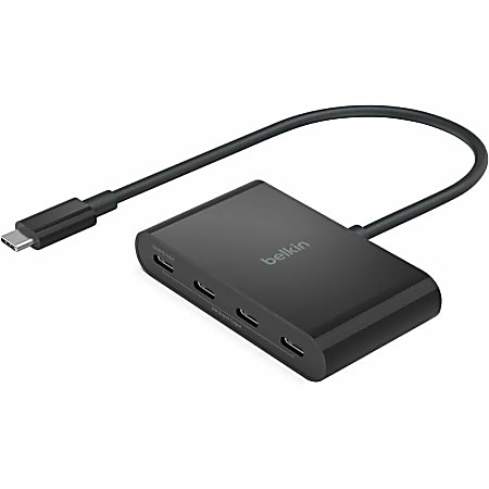 Belkin Connect USB-C 4-Port Hub, Adapter Dongle, 4xUSB-C Ports &amp; 100W PD Max 10Gbps Data Transfer Mac/Chromebook - AVC018BTBK