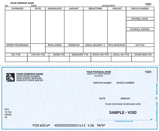 Custom Continuous Payroll Checks For DACEASY®, 9 1/2"
