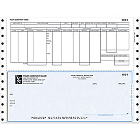 Custom Continuous Payroll Checks For Dynamics®/Great Plains®/Microsoft®, 9 1/2" x 7", 2-Part, Box Of 250