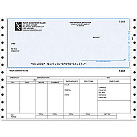 Continuous Payroll Checks For RealWorld®, 9 1/2" x