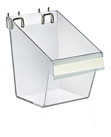 Azar Displays Display Buckets With C-Channels, Medium Size, Clear, Pack Of 4