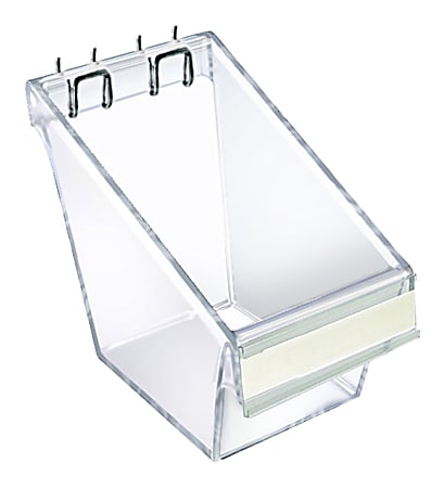 Azar Displays Display Buckets With C Channel, Small Size, Clear, Pack Of 4