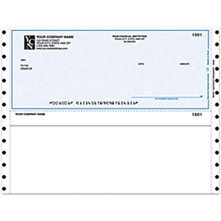Custom Continuous Multipurpose Voucher Checks For M.Y.O.B®, 9 1/2" x 7", 2-Part, Box Of 250