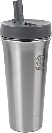 Takeya Reusable Straw Tumbler, 24 Oz, Steel