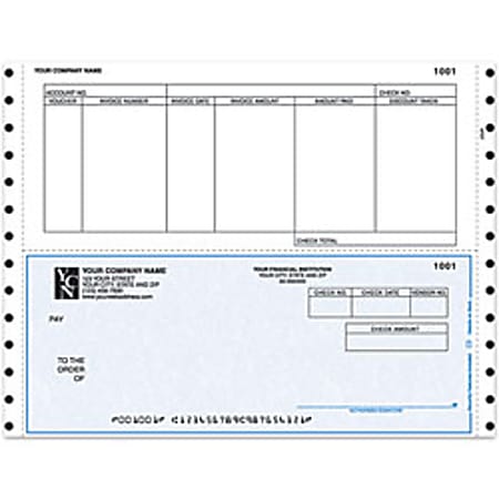 Custom Continuous Accounts Payable Checks For RealWorld®, 9 1/2" x 7", 3-Part, Box Of 250