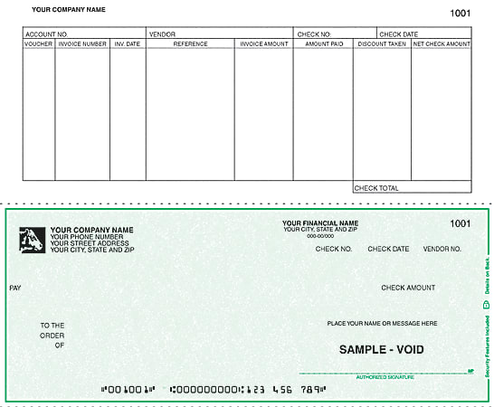Continuous Accounts Payable Checks For RealWorld®, 9 1/2" x 7", 3-Part, Box Of 250, AP28, Bottom Voucher