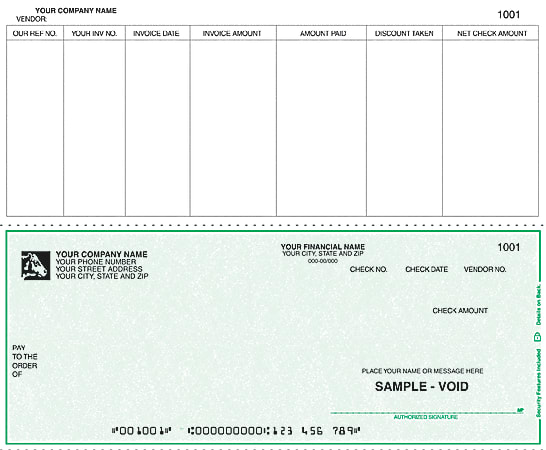 Continuous Accounts Payable Checks For Sage Peachtree®, 9 1/2" x 7", 3-Part, Box Of 250, AP34, Bottom Voucher