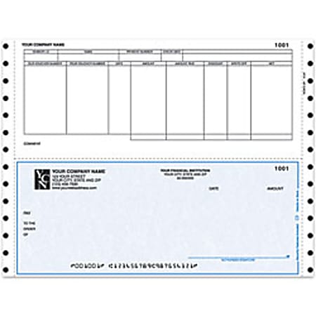 Custom Continuous Accounts Payable Checks For Dynamics®/Great Plains®/Microsoft®, 9 1/2" x 7", 3-Part, Box Of 250