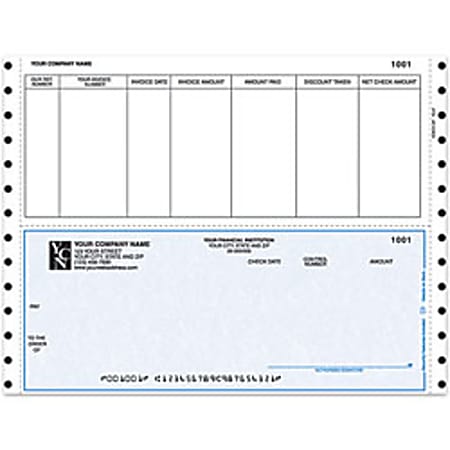Custom Continuous Accounts Payable Checks For Dynamics®/Solomon®, 9 1/2" x 7", 3-Part, Box Of 250