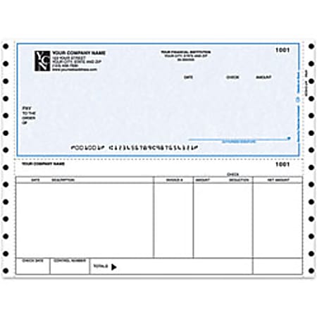 Continuous Accounts Payable Checks For RealWorld®, 9 1/2" x 7", 3-Part, Box Of 250, AP83, Bottom Voucher