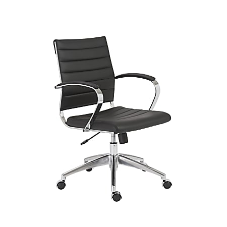 Eurostyle Axel Faux Leather Low-Back Commercial Office Chair, Black