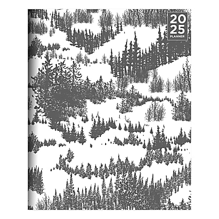 2025 TF Publishing Medium Monthly Planner, 6-1/2” x 8”, Gray Forest, January To December