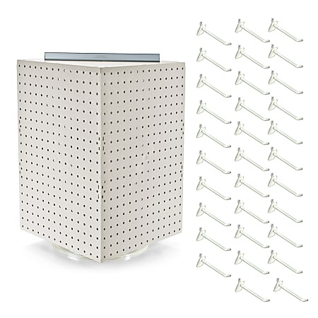 Azar Displays 4-Sided Revolving Pegboard Display With Hooks,