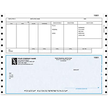 Custom Continuous Payroll Checks For Great Plains®, 9 1/2" x 7", 3-Part, Box Of 250