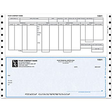 Custom Continuous Payroll Checks For Dynamics®/Great Plains®/Microsoft®, 9 1/2" x 7", 3-Part, Box Of 250