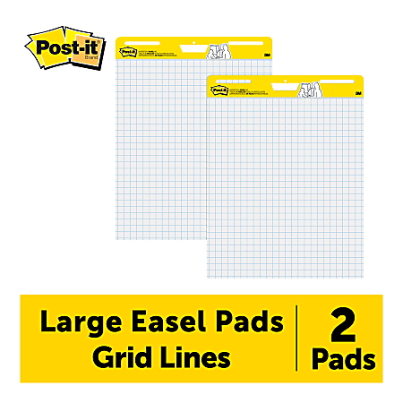 Post it Super Sticky Easel Pad With 1 Grid Lines 25 x 30 White Pad