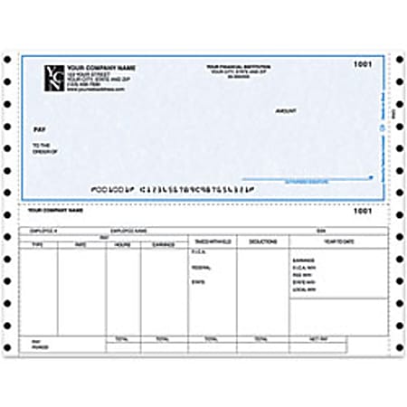 Continuous Payroll Checks For RealWorld®, 9 1/2" x