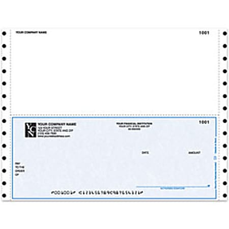 Custom Continuous Multipurpose Voucher Checks For One Write Plus® / MAS90 / MAS200 / MAS500®, 9 1/2" x 7", 3-Part, Box Of 250
