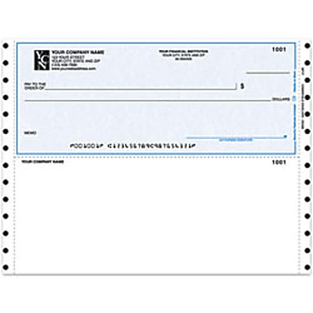 Custom Continuous Multipurpose Voucher Checks For Quicken® / Quickbooks® / Microsoft®, 9 1/2" x 7", 3-Part, Box Of 250