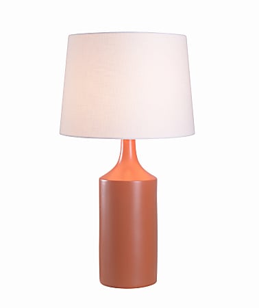 Kenroy Home Crayon Table Lamp, 25-1/2"H, Off-White Shade/Orange Base