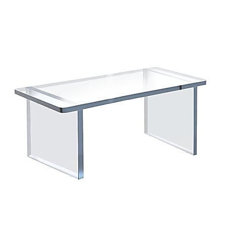 Azar Displays Thick Deluxe Acrylic Riser With Bumpers, 9"H x 22"W x 10"D, Clear