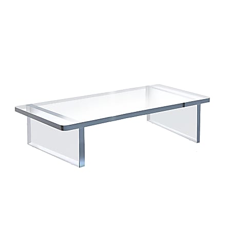 Azar Displays Thick Deluxe Acrylic Riser With Bumpers, 6"H x 22"W x 10"D, Clear