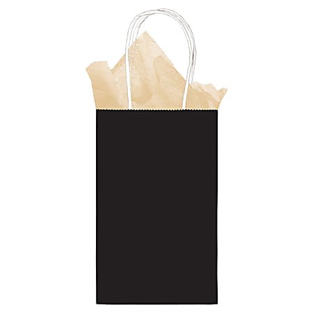 Amscan Kraft Paper Gift Bag, 8"H x 5"W x 3"D, Black