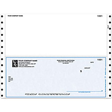 Custom Continuous Multipurpose Voucher Checks For Sage Peachtree®, 9 1/2" x 7", 3-Part, Box Of 250