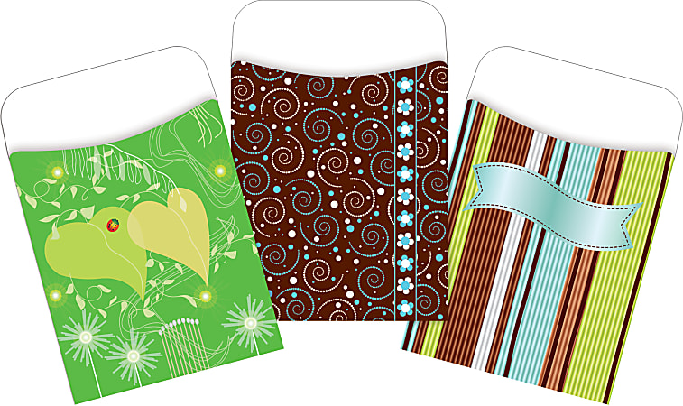 Barker Creek Peel & Stick Library Pockets, 3-1/2" x 5-1/8", Earth Day, Set Of 90 Pockets