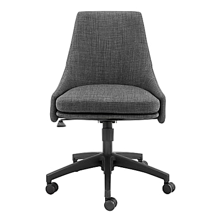 Eurostyle Signa Adjustable Fabric Mid-Back Office Task Chair, Charcoal/Black