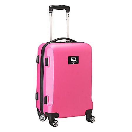 Denco 2-In-1 Hard Case Rolling Carry-On Luggage, 21"H x 13"W x 9"D, Los Angeles Kings, Pink