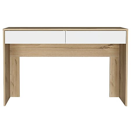 RTA Acre 48"W Computer Desk With 2-Drawers, Natural/White
