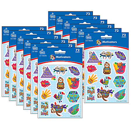 Carson Dellosa Education Motivational Stickers, One World Motivators, 72 Stickers Per Pack, Set Of 12 Packs