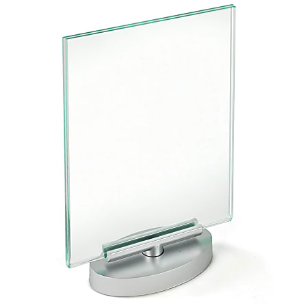 Azar Displays 2-Sided Revolving Acrylic Vertical Sign Holders, 7" x 5", Clear, Pack Of 2 Holders