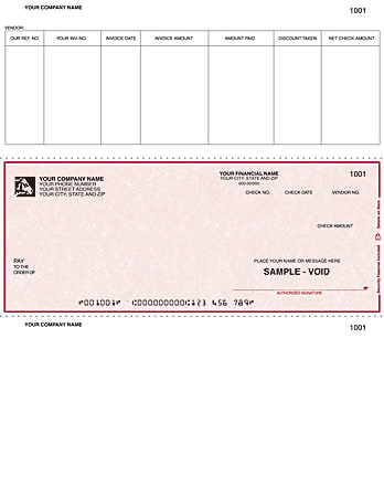 Custom Laser Accounts Payable Checks For Sage Peachtree®, 8 1/2" x 11", 2-Part, Box Of 250