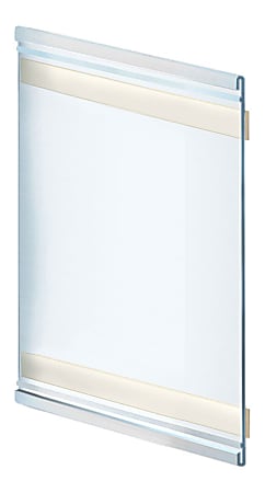 Azar Displays Acrylic Vertical Adhesive-Back Nameplates, 8"H x 6"W x 3/8"D, Clear, Pack Of 10 Nameplates