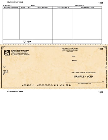 Custom Laser Accounts Payable Checks For ACCPAC®, 8 1/2" x 11", 2-Part, Box Of 250