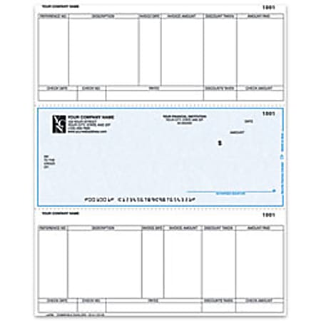 Custom Laser Accounts Payable Checks For Sage 50 U.S., 8-1/2" x 11", 2-Part, Box of 250