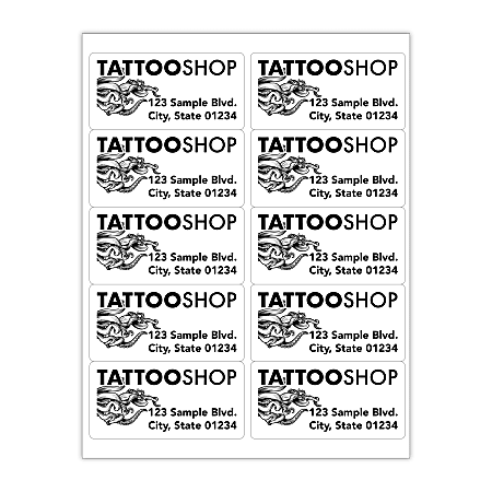 Custom 1-Color Laser Sheet Labels And Stickers, 2" x 4" Rectangle, 10 Labels Per Sheet, Box Of 100 Sheets